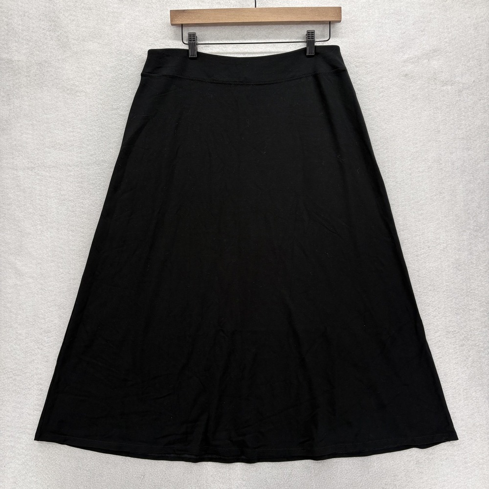 J. Jill Wearever Skirt Womens M Petite Black Maxi A-Line Jersey Travel Career